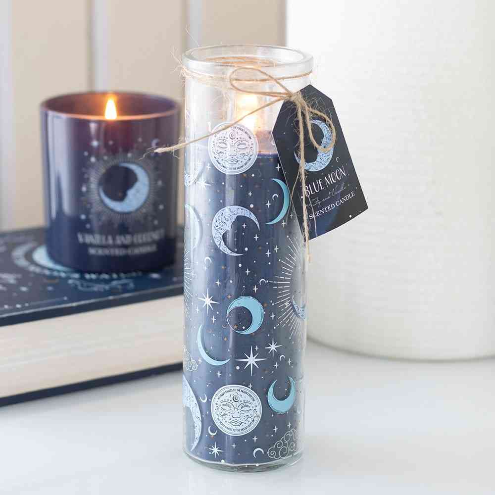 Something Different - Blue Moon Print Fig & Vanilla Tube Geurkaars - Blauw